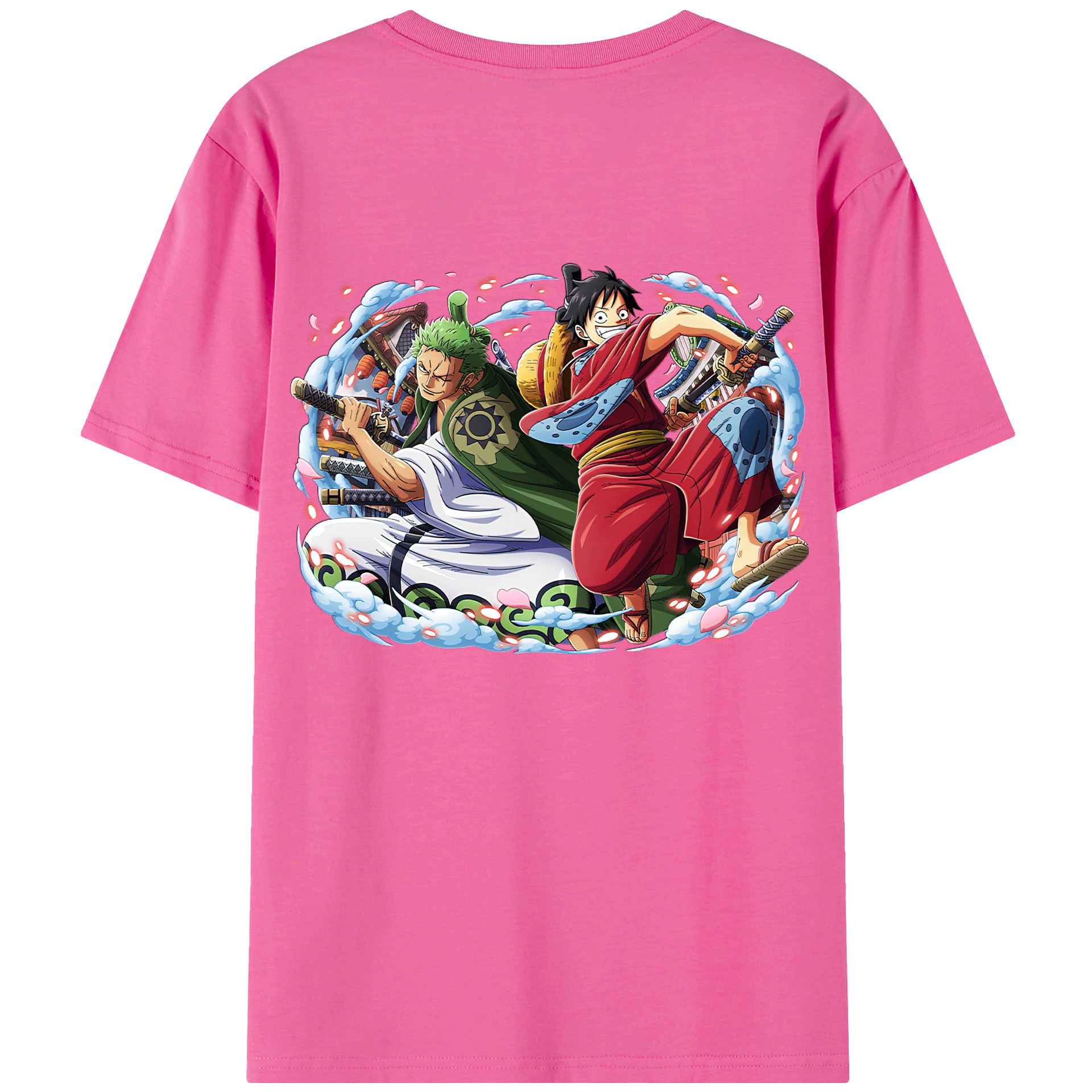 ワンピース モンキー・D・ルフィ ONE PIECE Monkey D. Luffy レディース半袖Tシャツ(バックプリント)